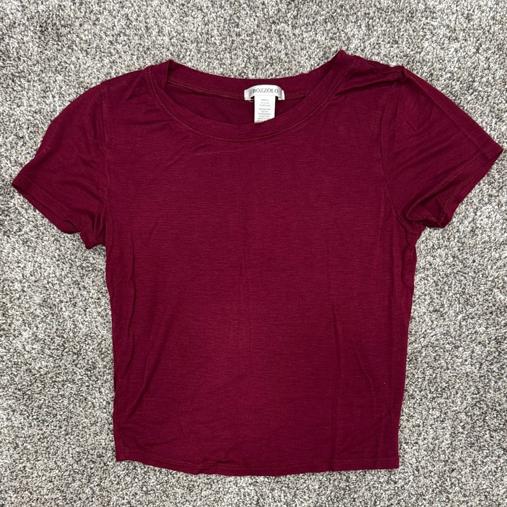 Bozzolo Burgundy Short Sleeve T-shirt ~ Women's Size Small